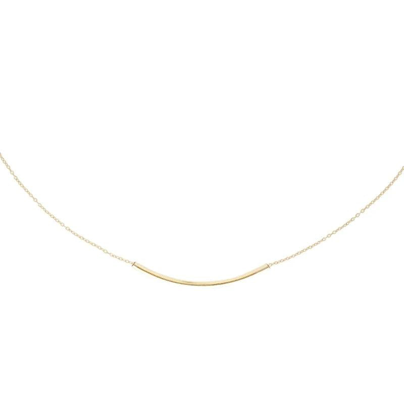 925 Sterling Silver Tube Necklace Long Chain Collier
