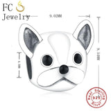 925 Silver French Bulldog Beads Pendant for Charm Bracelets