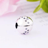 CZ Crystal Bead for Charm Bracelet 925 Silver - DIY Craft