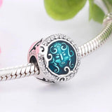 925 Silver Green Enamel Magic Girl Witch Charm Bracelet Berloque