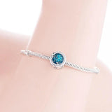 925 Silver Green Enamel Magic Girl Witch Charm Bracelet Berloque