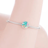 925 Silver Enchanted Pink Bird Yellow Flower Leaf Bead