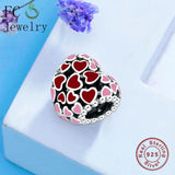 Enamel Heart Bead 925 Sterling Silver Charm Bracelet Gift