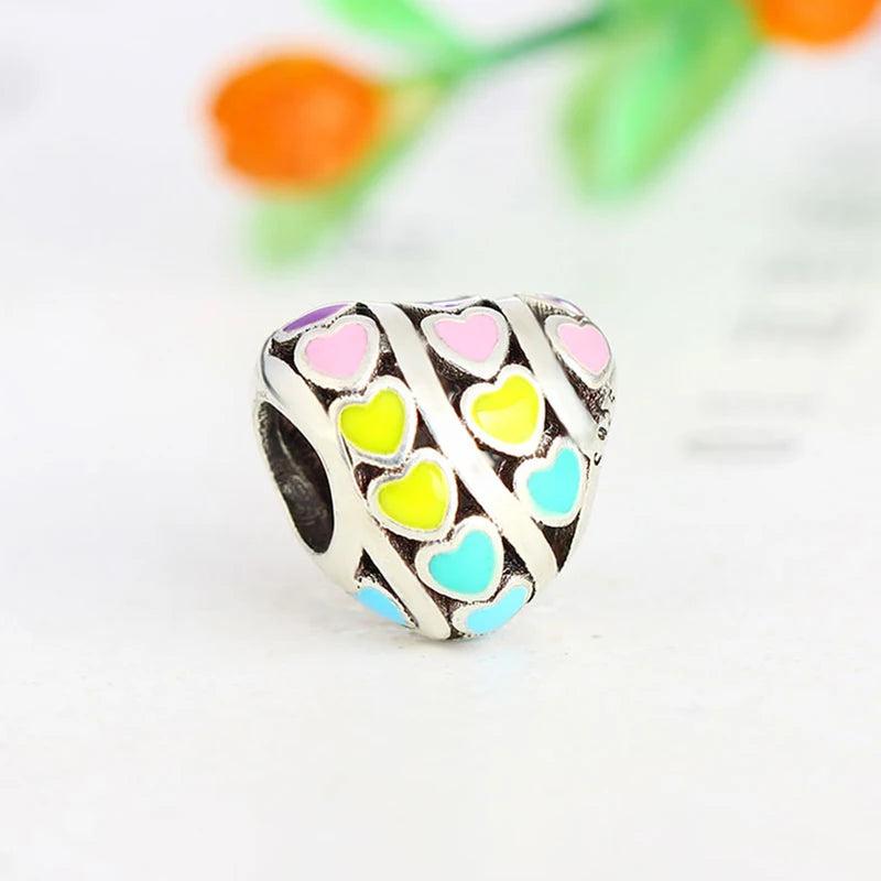 925 Silver Enamel Heart Bead for Pan Charm Bracelet