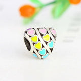 925 Silver Enamel Heart Bead for Pan Charm Bracelet