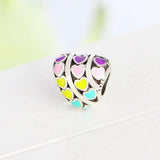 925 Silver Enamel Heart Bead for Pan Charm Bracelet