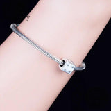 925 Silver Lucky Dice Zirconia Bead Bracelet Charm
