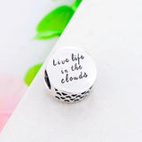 925 Silver Pink Hot Air Balloon Bead for Charm Bracelet Travel Life Cloud