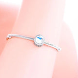 925 Silver Pink Hot Air Balloon Bead for Charm Bracelet Travel Life Cloud