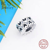 925 Silver Round Hand Heart Flower Bead Spacer Berloque