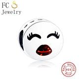 Sterling Silver Face Emotion Charm Bracelet Bangle for Kids