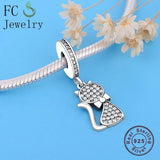 925 Silver Cat Charm Bracelet Berloque