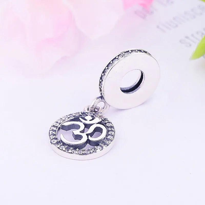 925 Silver Love Symbol Zirconia Bead Pendant for Charm Bracelet