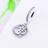 925 Silver Love Symbol Zirconia Bead Pendant for Charm Bracelet