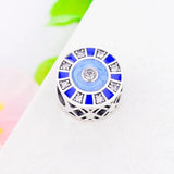 925 Silver Evil Eye Zirconia Crystal Beads Charm Bracelet
