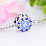 925 Silver Evil Eye Zirconia Crystal Beads Charm Bracelet