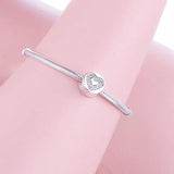 925 Silver Heart Zirconia Bead for Pan Charm Bracelet Women