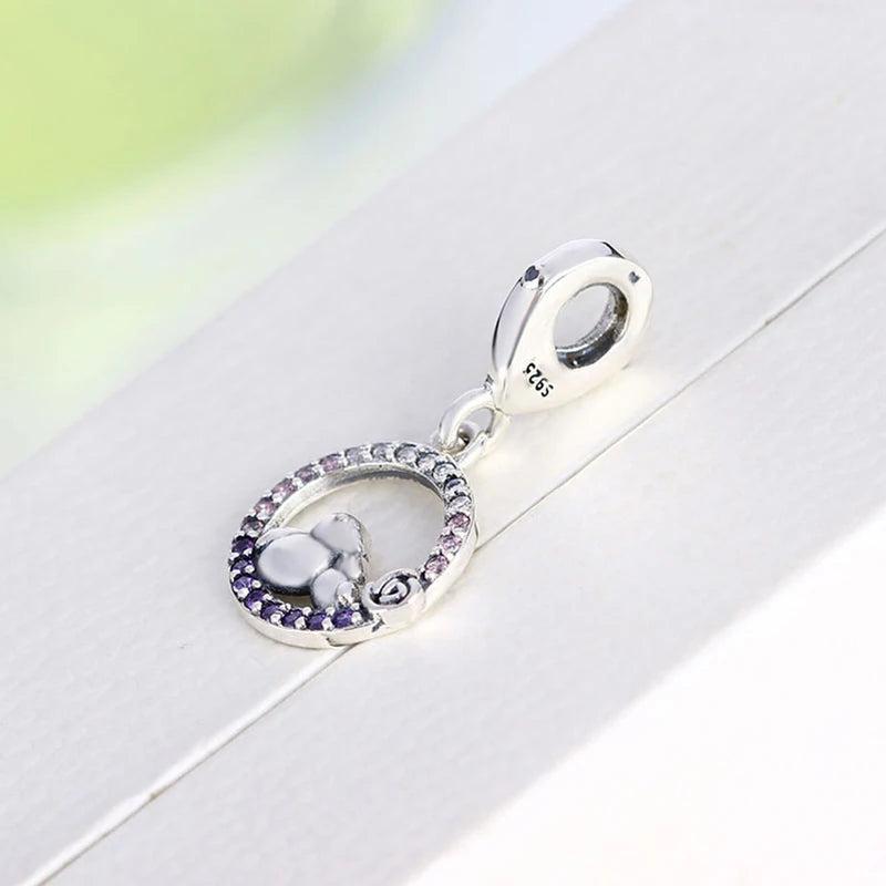 925 Silver Rubbit Zircon Bead Pendant for Pan Charm Bracelet