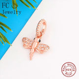 Dragonfly Charm Bracelet 925 Silver Spring Berloque