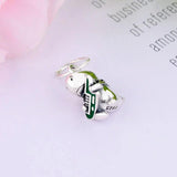 925 Silver Rock Punk Dinosaur Tie Guitar Music Bead Pan Charm Bracelet