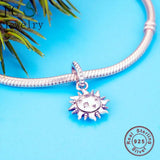 925 Silver Sunflower CZ Pendant Charm Bracelet for Pan Charms