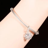 925 Silver Sunflower CZ Pendant Charm Bracelet for Pan Charms