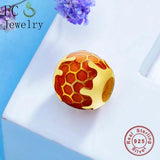 925 Sterling Silver Honey Beads for DIY Pan Charms Bracelets