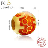 925 Sterling Silver Honey Beads for DIY Pan Charms Bracelets