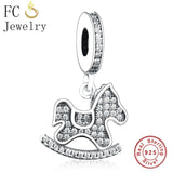 925 Sterling Silver Charm Bracelet with Crystal Beads