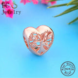 925 Silver Rose Tree Charm Bracelet for Women
