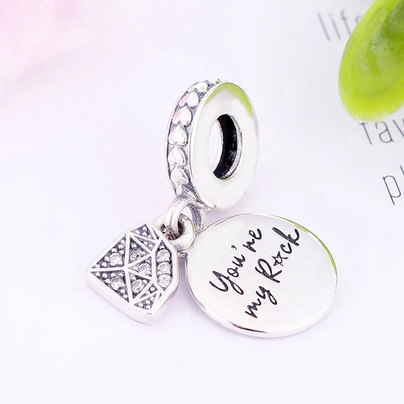 925 Silver My Rock Zirconia Bead Pendant Pan Charm Bracelet Making