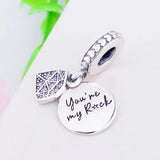 925 Silver My Rock Zirconia Bead Pendant Pan Charm Bracelet Making