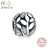925 Silver Life Tree Charm Bracelet with Zirconia Bead