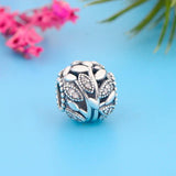 925 Silver Life Tree Charm Bracelet with Zirconia Bead