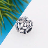 925 Silver Life Tree Charm Bracelet with Zirconia Bead
