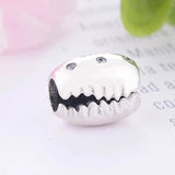 925 Silver Coffee Bean Shell Zirconia Bead Charm Bracelet Women Jewelry
