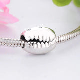 925 Silver Coffee Bean Shell Zirconia Bead Charm Bracelet Women Jewelry