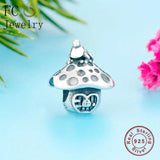 925 Silver Mushroom Wood Frog Bead Travel Berloque