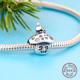 925 Silver Mushroom Wood Frog Bead Travel Berloque