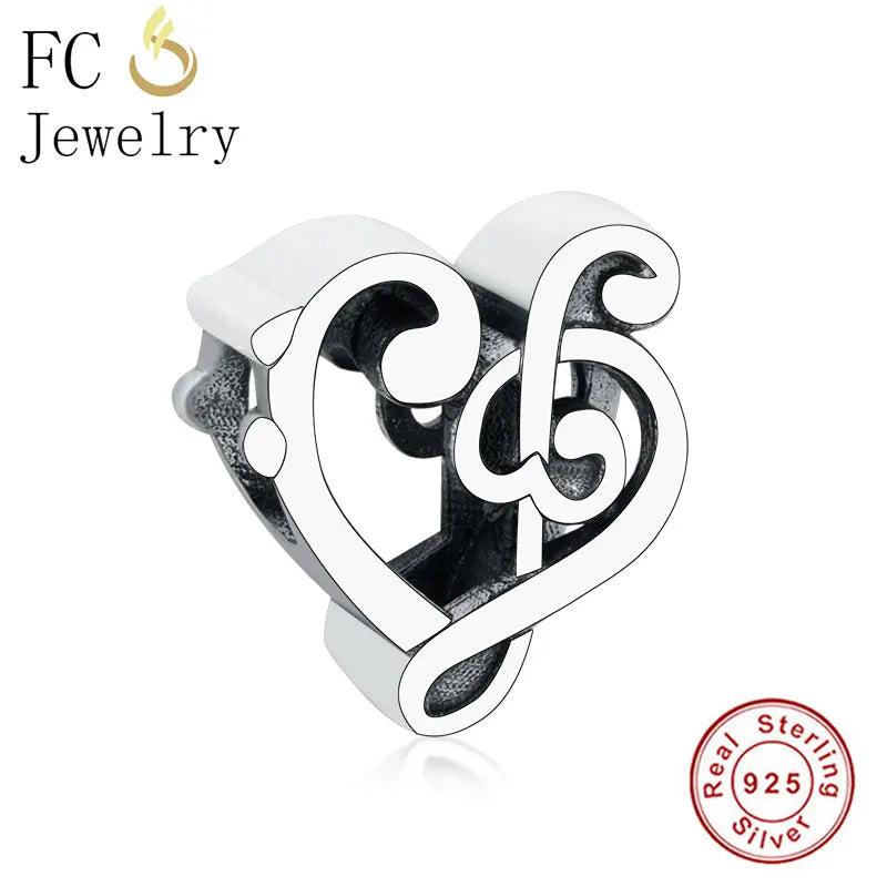 925 Sterling Silver Music Note Dance Charm Bracelet Bead