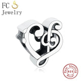 925 Sterling Silver Music Note Dance Charm Bracelet Bead