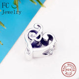 925 Sterling Silver Music Note Dance Charm Bracelet Bead