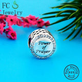 925 Silver Christian Prayer Bead Charm Bracelet
