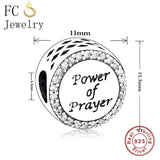 925 Silver Christian Prayer Bead Charm Bracelet