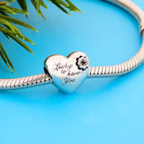 925 Silver Heart Lucky Charm Bracelet Bead for Women