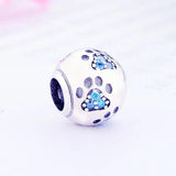 925 Silver Dog Bear Paw Zircon Bead for Pan Bracelet