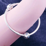 925 Silver Dog Bear Paw Zircon Bead for Pan Bracelet