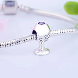 925 Silver Red CZ Wine Cup Glass Bead for Charm Bracelet