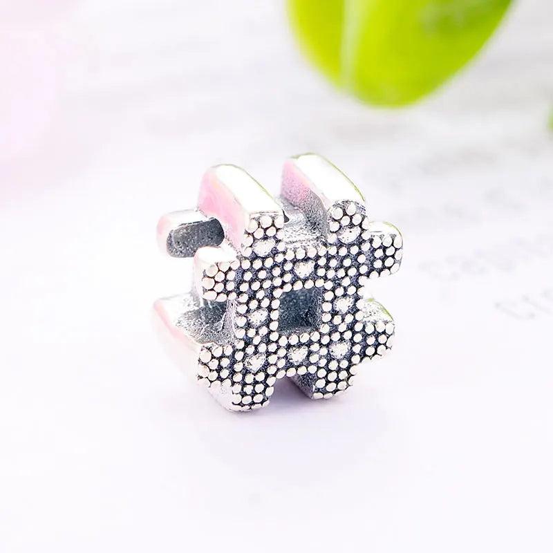 925 Silver Number Sign Symbol Bead Spacer for Charm Bracelet