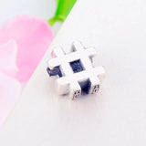 925 Silver Number Sign Symbol Bead Spacer for Charm Bracelet
